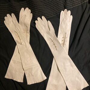 2 Pairs of Vintage Half Length Opera Kid Gloves